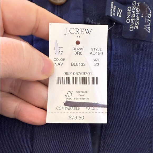 J. Crew High-rise girlfriend chino pant Size 22 - Picture 8 of 11